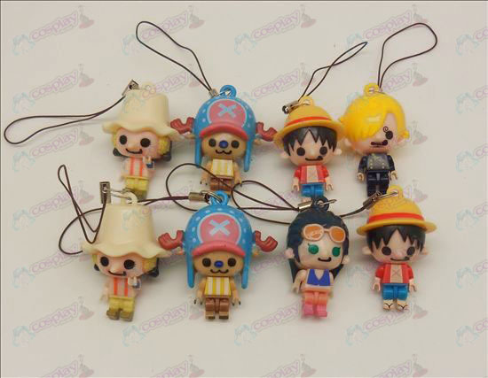 8 μοντέλα One Piece Doll Αξεσουάρ Mobile Strap (τρεις διακυβέρνηση) κινητά
