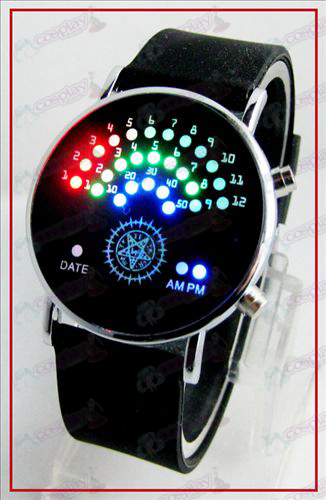 Πολύχρωμο Κορέας ανεμιστήρα LED ρολόγια - Μαύρο Αξεσουάρ Butler