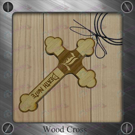 Death Note Αξεσουάρ-L σημαία ξύλινο σταυρό κολιέ