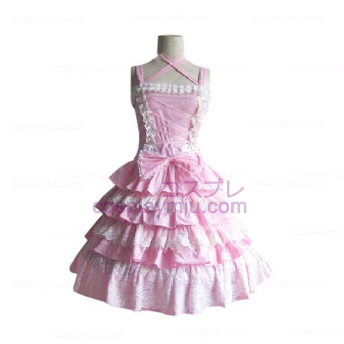 Εκπληκτική Κλιμακωτή Ruffles ροζ στολή Lolita Cosplay