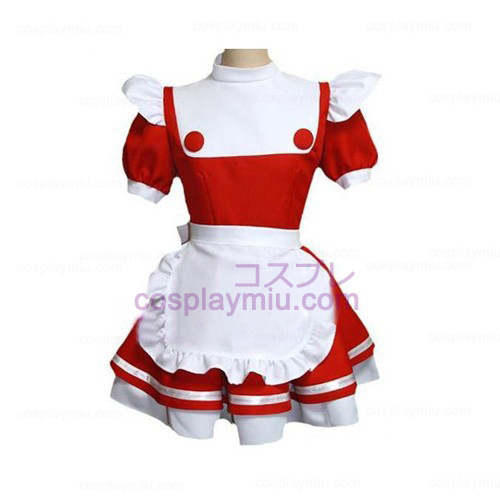 Κόκκινο-άσπρο Uuniform Καμαριέρας Κοστούμια Cosplay Lolita