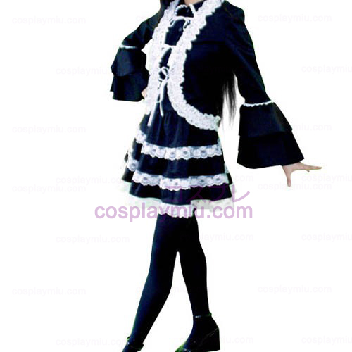Μαύρο Lolita Κοστούμια Cosplay Απόκριες