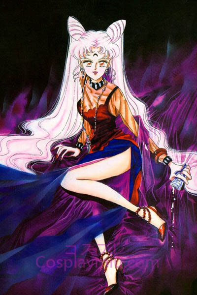 Sailor Moon Μαύρο Lady Long ροζ περούκα Cosplay