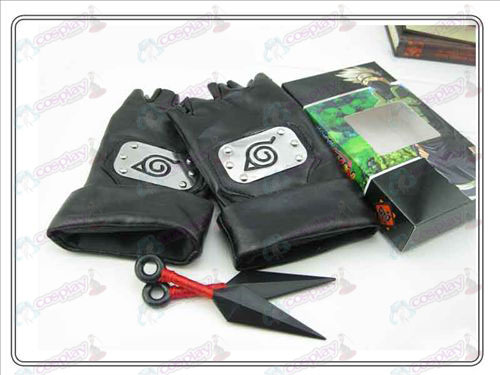 Naruto + dual κόκκινα δερμάτινα γάντια πικρή Όχι (οικογένεια kiba των τεσσάρων)