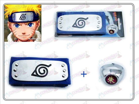 Έκδοση Naruto Konoha μπλε κορδέλα + Συλλεκτική Zhu Zi Ring