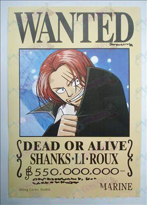 42 * 29 κόκκινα μαλλιά Shanks ένταλμα σύλληψης ανάγλυφο αφίσες (φωτογραφίες)