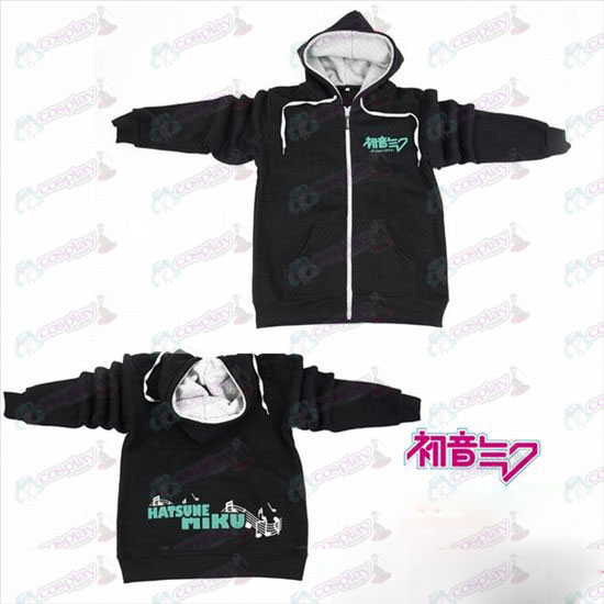 Hatsune Miku Αξεσουάρ logo φερμουάρ πουλόβερ hoodie μαύρο