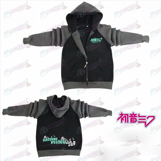 Hatsune Miku Αξεσουάρ logo πιρούνι μανίκι φερμουάρ hoodie πουλόβερ