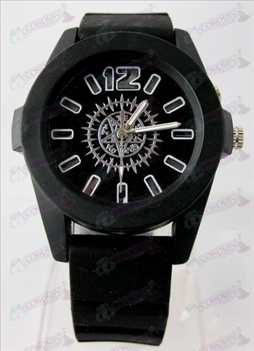 Μαύρο Αξεσουάρ Butler πολύχρωμα φώτα που αναβοσβήνουν ρολόι - μαύρο