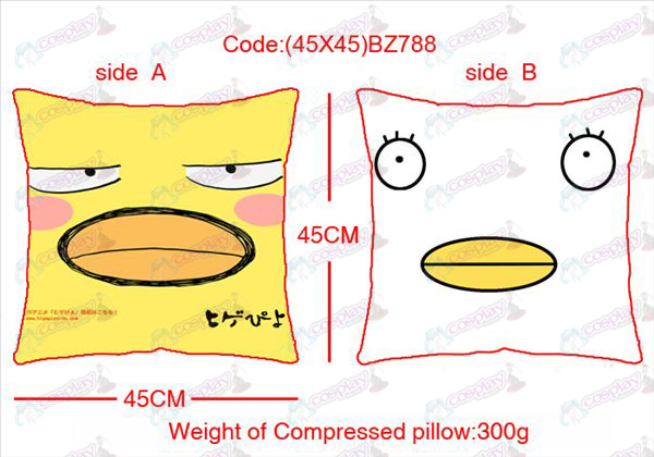 (45X45) BZ788 όψης πλατεία κοτόπουλο καρτούν μαξιλάρι t-
