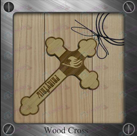 Fairy Tail Αξεσουάρ-νεράιδα σημαία ξύλινο σταυρό κολιέ