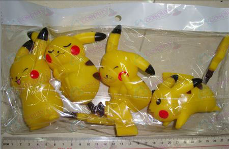 4 Pikachu μοντέλα (σώμα 11CM, ουρά 7cm)