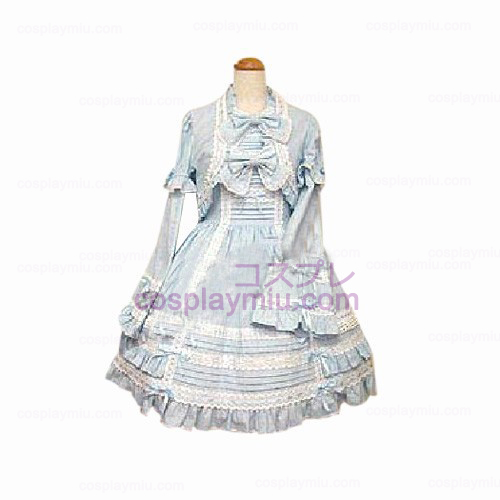 Μπλε Cute 2-Piece φόρεμα Μακρυμάνικο Φόρεμα Lolita κοστούμι Cosplay