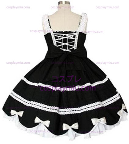 Black And White Gothic Lolita φόρεμα Cosplay