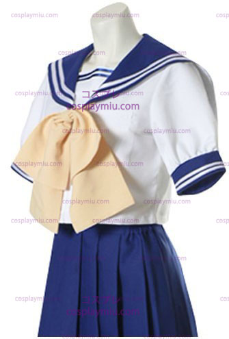 Μπλε και άσπρο Κοντά μανίκια Sailor σχολική στολή