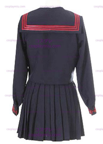 Deep Blue Long Sailor μανίκια School Uniform