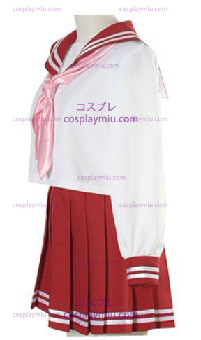 Απόκριες λευκό και κόκκινο Μακριά μανίκια Sailor School Uniform