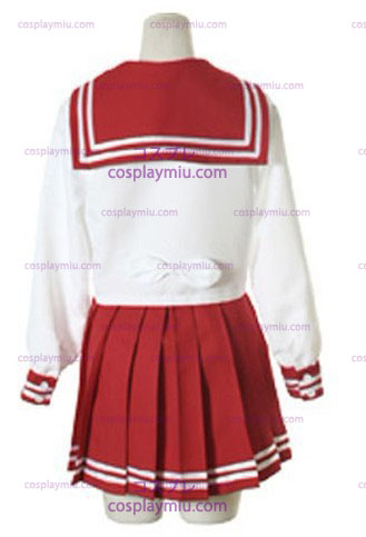 Απόκριες λευκό και κόκκινο Μακριά μανίκια Sailor School Uniform