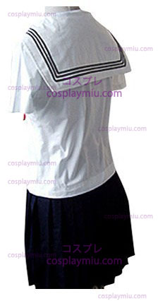Άσπρο και μαύρο Sailor Short σχολική στολή μανίκια