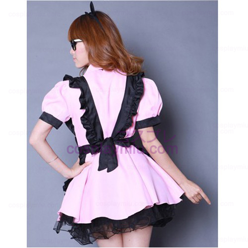 Μαύρο Ποδιά και ροζ Κοστούμια Maid φούστα