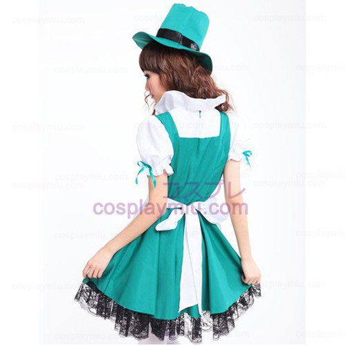Λευκή ποδιά και πράσινο φούστα Anime Lolita Καμαριέρας Κοστούμια