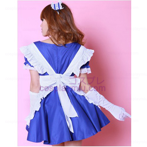 Λευκή ποδιά και μπλε κοστούμια Maid φούστα