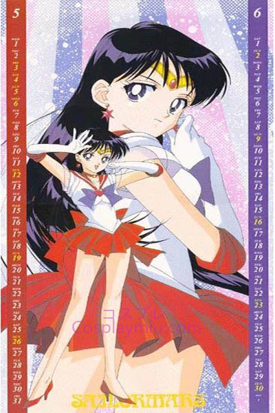 Sailor Moon Hino Rei Sailor Mars Long περούκα Cosplay